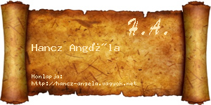 Hancz Angéla névjegykártya